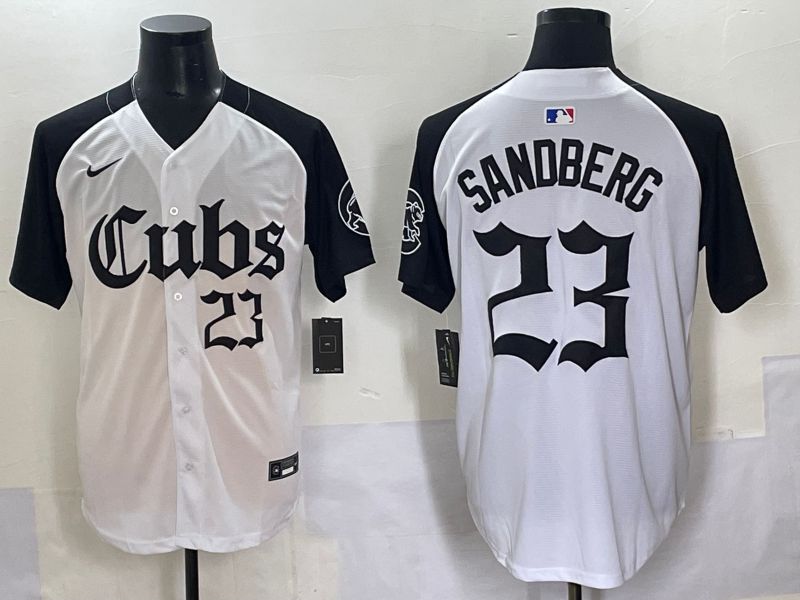 Men 2025 Chicago Cubs #23 Sandberg White black Five generations Joint Name Nike MLB Jersey style 6236->chicago cubs->MLB Jersey